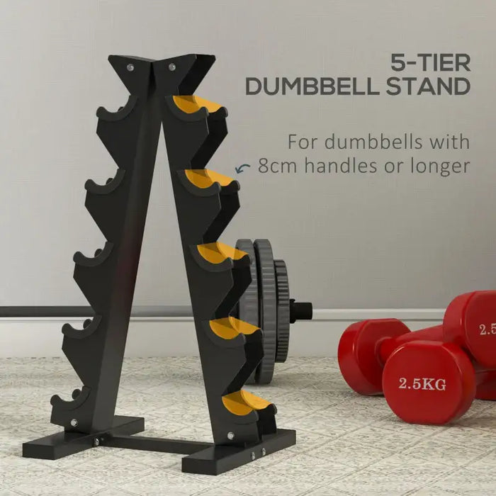 Dumbbell Rack with 6 Rubber Dumbbells | 4kg, 5kg and 6kg Weights SPORTNOW - Little and Giant Explorers SPORTNOW