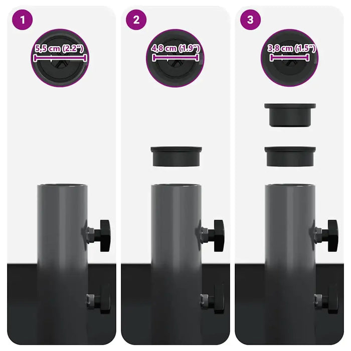 Durable Parasol Base with Planter - Anthracite | 360° Rotation Rollable Steel Design VIDAXL - Little and Giant Explorers vidaXL