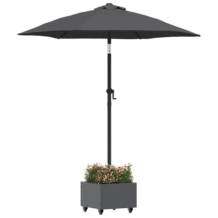 Durable Parasol Base with Planter - Anthracite | 360° Rotation Rollable Steel Design VIDAXL - Little and Giant Explorers vidaXL
