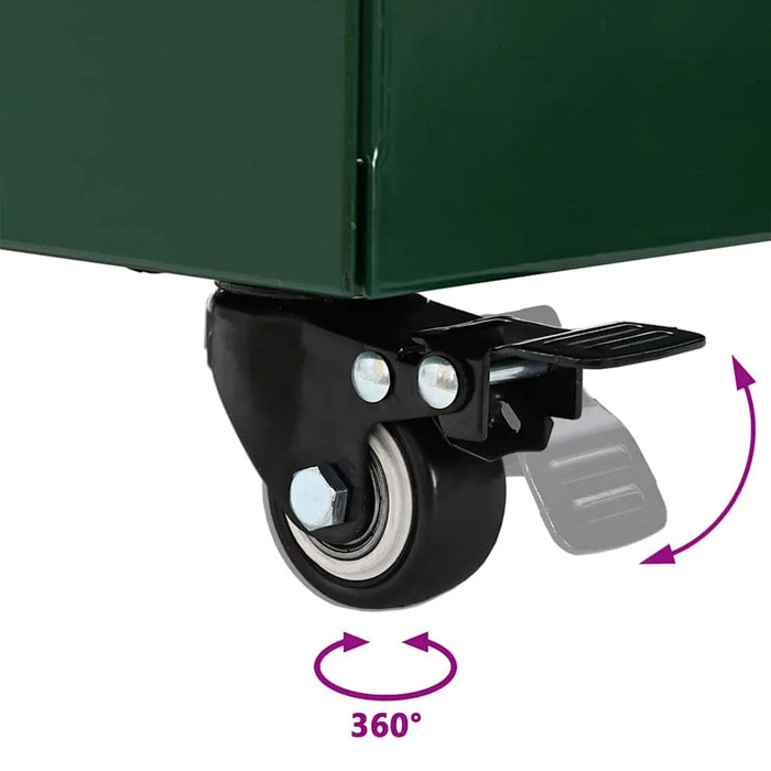 Durable Parasol Base with Planter - Green | 360° Rotation Steel Design VIDAXL - Little and Giant Explorers vidaXL