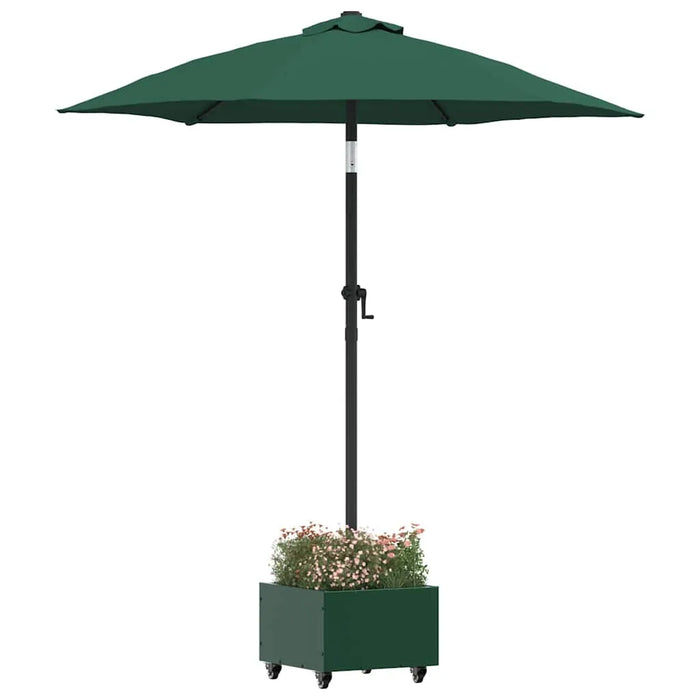 Durable Parasol Base with Planter - Green | 360° Rotation Steel Design VIDAXL - Little and Giant Explorers vidaXL