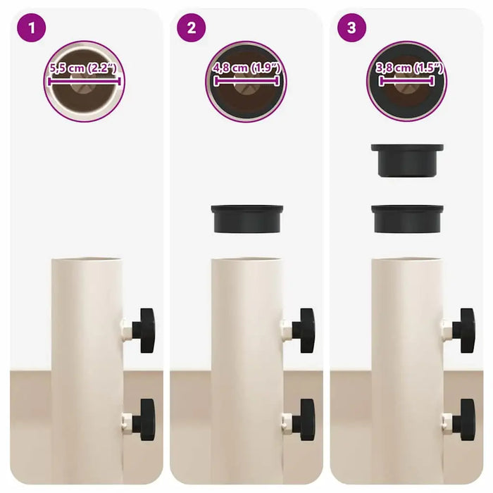 Durable Parasol Base with Planter - White | 360° Rotation Rollable Steel Design VIDAXL - Little and Giant Explorers vidaXL