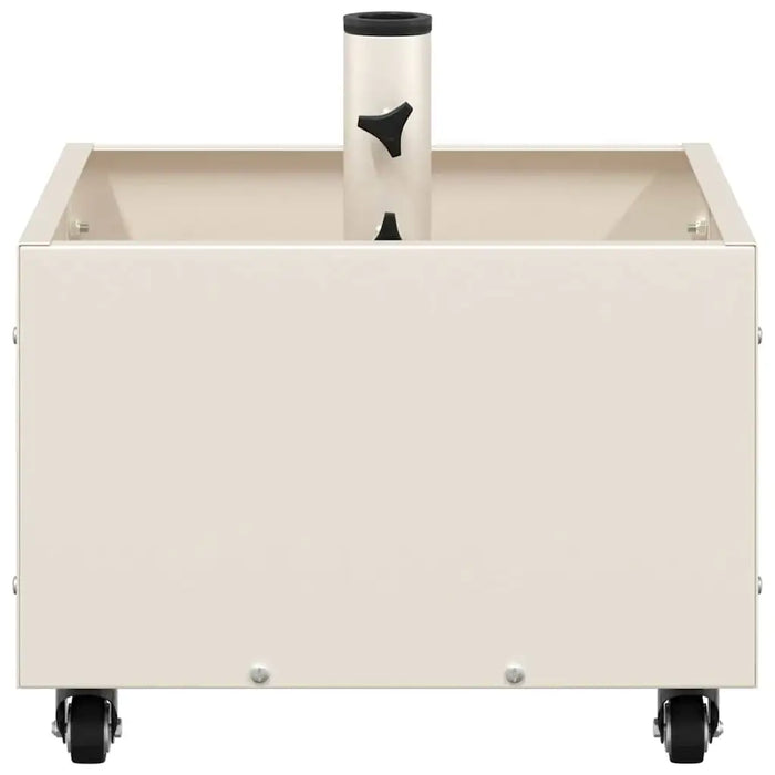 Durable Parasol Base with Planter - White | 360° Rotation Rollable Steel Design VIDAXL - Little and Giant Explorers vidaXL