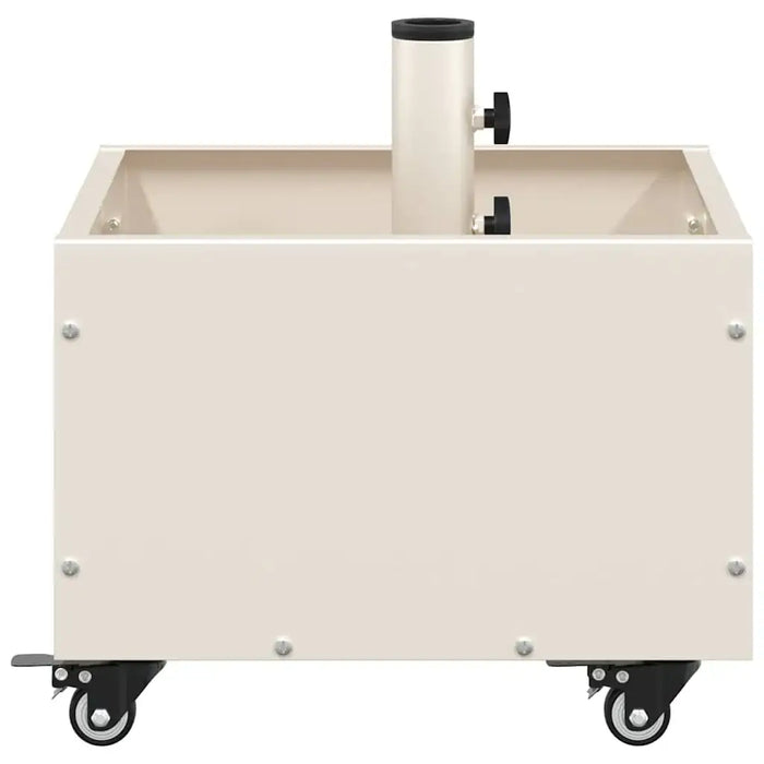 Durable Parasol Base with Planter - White | 360° Rotation Rollable Steel Design VIDAXL - Little and Giant Explorers vidaXL