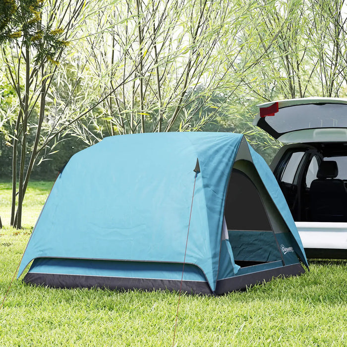 Easy Set Up Waterproof Dome Tent in Light Blue ( 3 - 4 persons) - Little and Giant Explorers Outsunny