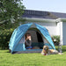 Easy Set Up Waterproof Dome Tent in Light Blue ( 3 - 4 persons) - Little and Giant Explorers Outsunny