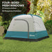 Easy Set Up Waterproof Dome Tent in Light Blue ( 3 - 4 persons) - Little and Giant Explorers Outsunny