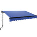 Electric Awning with LED Light and Remote Controller in Blue (3 x 2.5m) - Little and Giant Explorers Outsunny