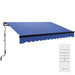 Electric Awning with LED Light and Remote Controller in Blue (3 x 2.5m) - Little and Giant Explorers Outsunny