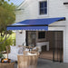Electric Awning with LED Light and Remote Controller in Blue (3 x 2.5m) - Little and Giant Explorers Outsunny