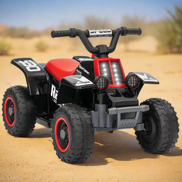 Electric Quad Bike for Kids with Headlights in Red 6V - Little and Giant Explorers AIYAPLAY