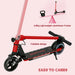 Folding Electric Scooter with LED Colourful Lights and Display in Red - Little and Giant Explorers SPORTNOW