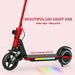Folding Electric Scooter with LED Colourful Lights and Display in Red - Little and Giant Explorers SPORTNOW