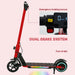 Folding Electric Scooter with LED Colourful Lights and Display in Red - Little and Giant Explorers SPORTNOW