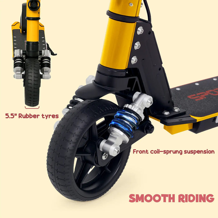 Folding Electric Scooter with LED Colourful Lights and Display in Yellow - Little and Giant Explorers SPORTNOW