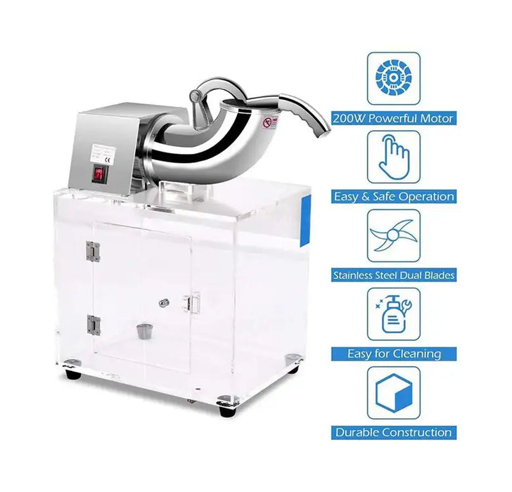 Cleaning machine with features highlighted on a white background