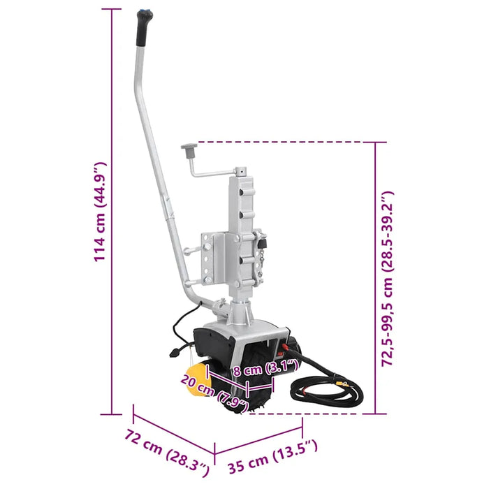 Trailer Jack Wheel in Aluminium | 12 V 550 W - Little and Giant Explorers vidaXL