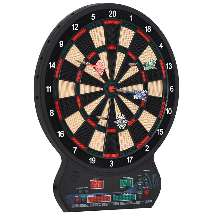 Electronic Hanging Dartboard | LED Digital Score Set with 12 Soft Tip Darts - Little and Giant Explorers HOMCOM