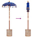 Elegant Garden Patio Umbrella - Blue and Brown | 250cm - Wooden Frame with Base VIDAXL - Little and Giant Explorers vidaXL