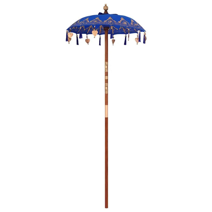 Elegant Garden Patio Umbrella - Blue and Brown | 250cm - Wooden Frame with Base VIDAXL - Little and Giant Explorers vidaXL