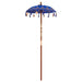 Elegant Garden Patio Umbrella - Blue and Brown | 250cm - Wooden Frame with Base VIDAXL - Little and Giant Explorers vidaXL