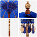 Elegant Garden Patio Umbrella - Blue and Brown | 250cm - Wooden Frame with Base VIDAXL - Little and Giant Explorers vidaXL