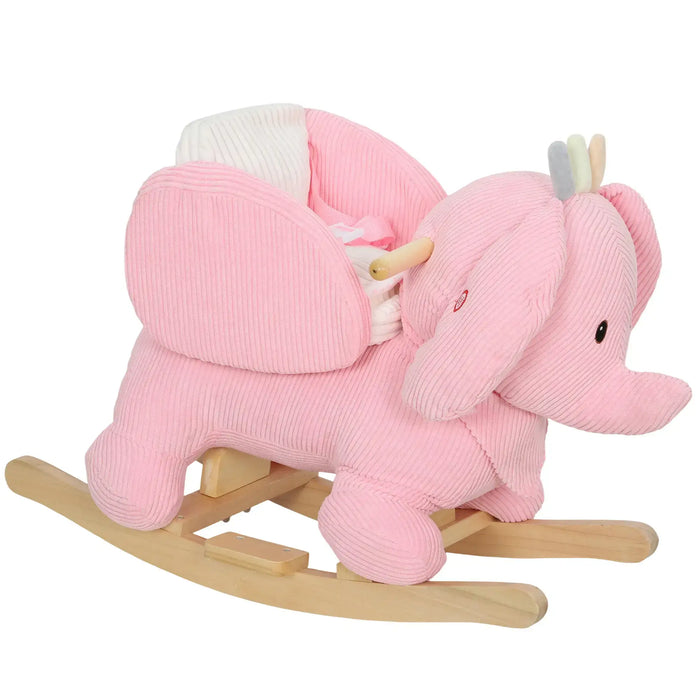 Pink rocking horse toy on a white background
