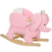 Pink rocking horse toy on a white background