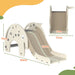 Elephant Themed 3-in-1 Toddler Slide with Basketball Hoop in Cream White - Little and Giant Explorers AIYAPLAY