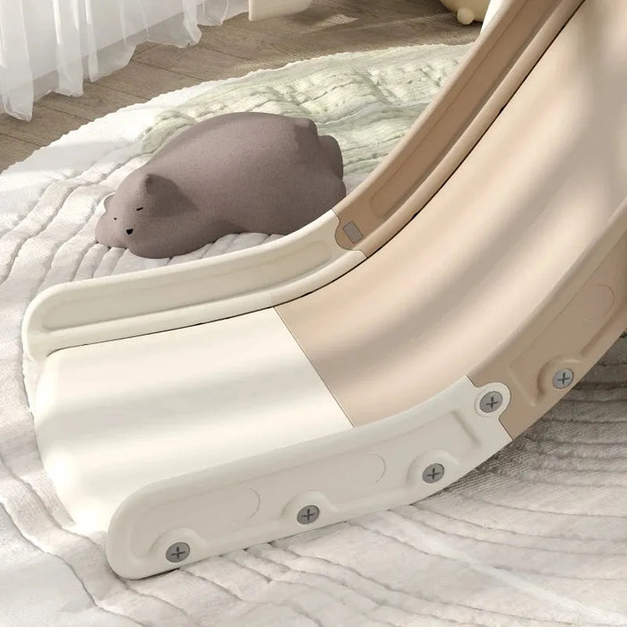 Elephant Themed 3-in-1 Toddler Slide with Basketball Hoop in Cream White - Little and Giant Explorers AIYAPLAY