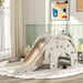 Elephant Themed 3-in-1 Toddler Slide with Basketball Hoop in Cream White - Little and Giant Explorers AIYAPLAY