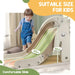 Elephant Themed 3-in-1 Toddler Slide with Basketball Hoop in Cream White - Little and Giant Explorers AIYAPLAY