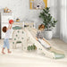 Kids playing on elephant-themed 4-in-1 play slide and activity center in modern nursery