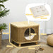 Elevated Design Wicker Cat House with Washable Cushion - Little and Giant Explorers PawHut