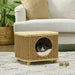 Elevated Design Wicker Cat House with Washable Cushion - Little and Giant Explorers PawHut