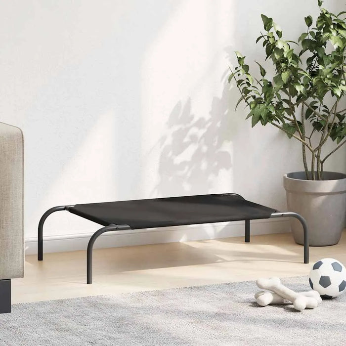 Elevated Dog Bed in Black (90 x 50 x 20cm) - Little and Giant Explorers vidaXL