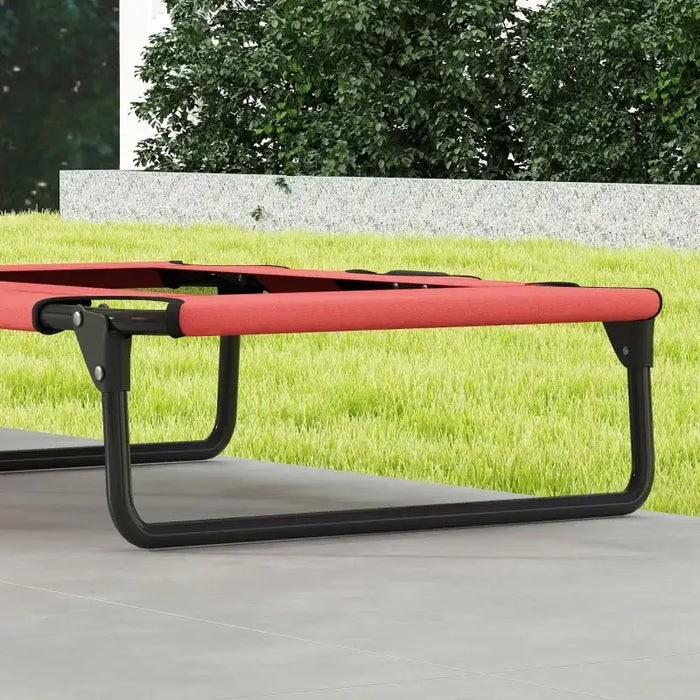 Elevated Dog Bed - Red | Portable Raised Pet Cot with Breathable Mesh - Up to 20kg PAWHUT - Little and Giant Explorers PawHut