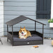 Elevated Rattan Dog House with Removable Cushion and Canopy - Little and Giant Explorers PawHut