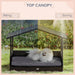 Elevated Rattan Dog House with Removable Cushion and Canopy - Little and Giant Explorers PawHut