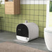 Enclosed Cat Litter Box - Light Grey | Hooded Cat Toilet with Odour Control PAWHUT - Little and Giant Explorers PawHut