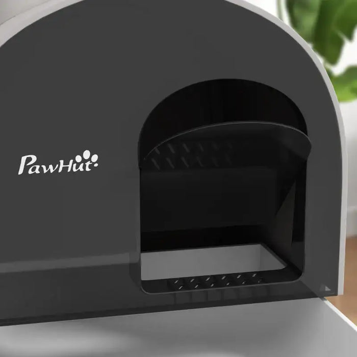 Enclosed Cat Litter Box - Light Grey | Hooded Cat Toilet with Odour Control PAWHUT - Little and Giant Explorers PawHut
