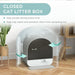 Enclosed Cat Litter Box - Light Grey | Hooded Cat Toilet with Odour Control PAWHUT - Little and Giant Explorers PawHut