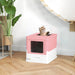 Hooded Cat Litter Box with Scoop and Front Entry in Pink - Little and Giant Explorers PawHut