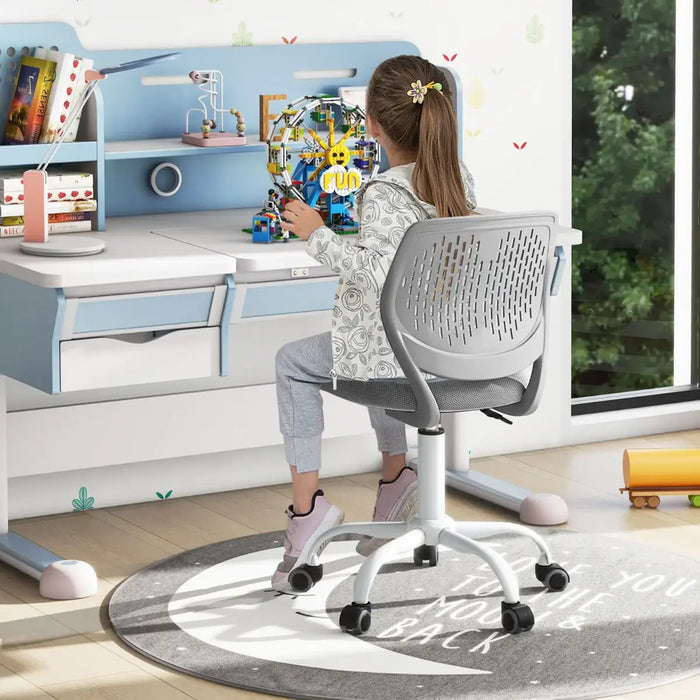Ergonomic Children Study Chair - Grey | Adjustable Height and Mesh Back COSTWAY - Little and Giant Explorers Costway