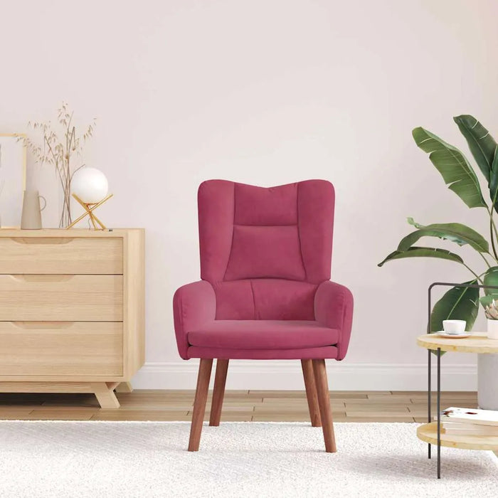 Ergonomic Modern Armchair – Wine Red Velvet | Steel Frame and Solid Rubber Wood Legs VIDAXL - Little and Giant Explorers