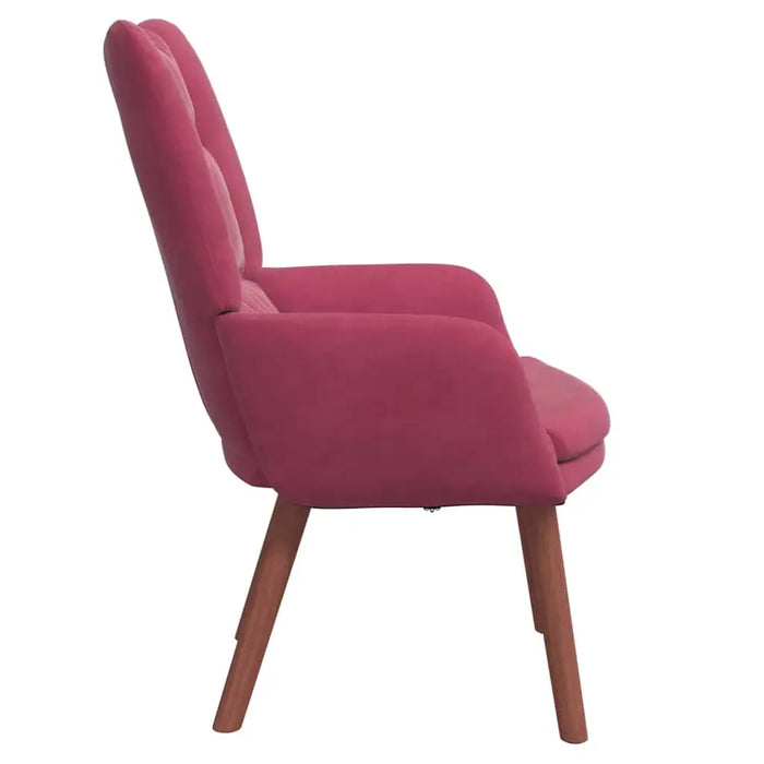 Ergonomic Modern Armchair – Wine Red Velvet | Steel Frame and Solid Rubber Wood Legs VIDAXL - Little and Giant Explorers