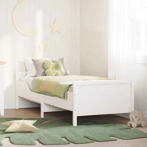 Extendable Kids Rectangular Bed Frame - White Finish | 80 x 130 / 165 / 200 cm VIDAXL - Little and Giant Explorers vidaXL
