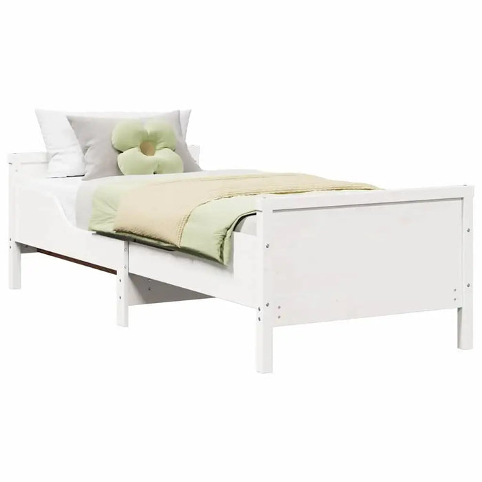 Extendable Kids Rectangular Bed Frame - White Finish | 80 x 130 / 165 / 200 cm VIDAXL - Little and Giant Explorers vidaXL