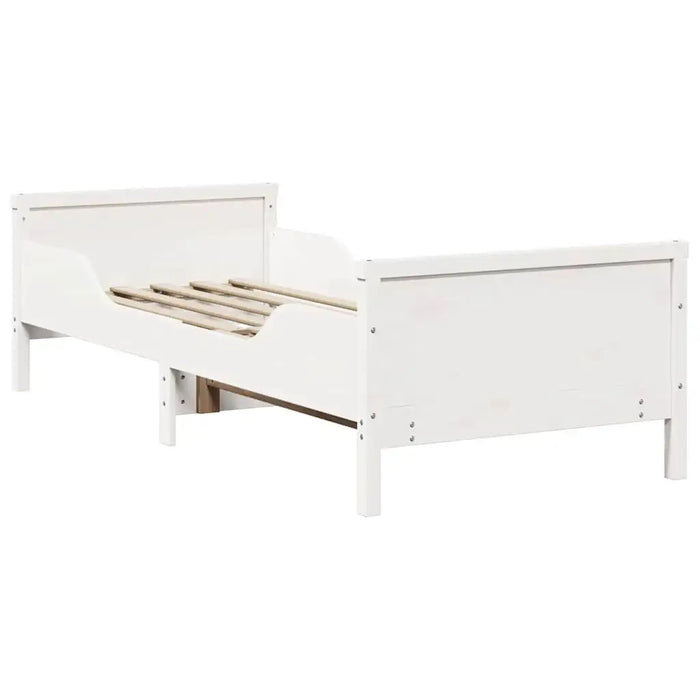 Extendable Kids Rectangular Bed Frame - White Finish | 80 x 130 / 165 / 200 cm VIDAXL - Little and Giant Explorers vidaXL