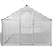 Extra-large aluminum greenhouse with double-walled polycarbonate panels, front view
